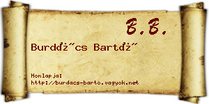 Burdács Bartó névjegykártya